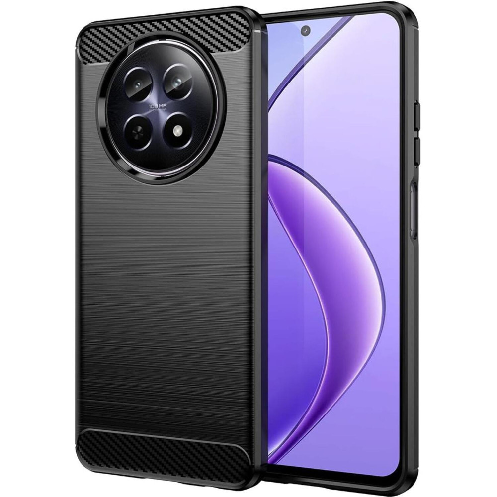 Θήκη Realme 12 5G / 12x 5G Techsuit Carbon Silicone Σιλικόνης - Black (5949419190207)
