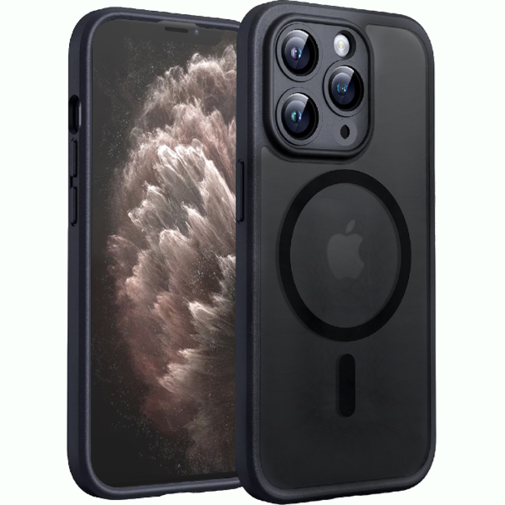 Θήκη iPhone 11 Pro Max Techsuit PureFrost Σκληρή Ημιδιάφανη με MagSafe - Frosted Black (5949419321410)