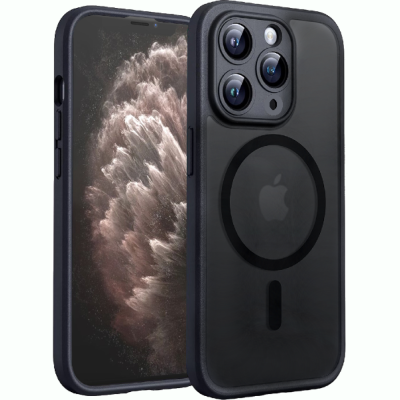 Θήκη iPhone 11 Pro Max Techsuit PureFrost Σκληρή Ημιδιάφανη με MagSafe - Frosted Black (5949419321410)