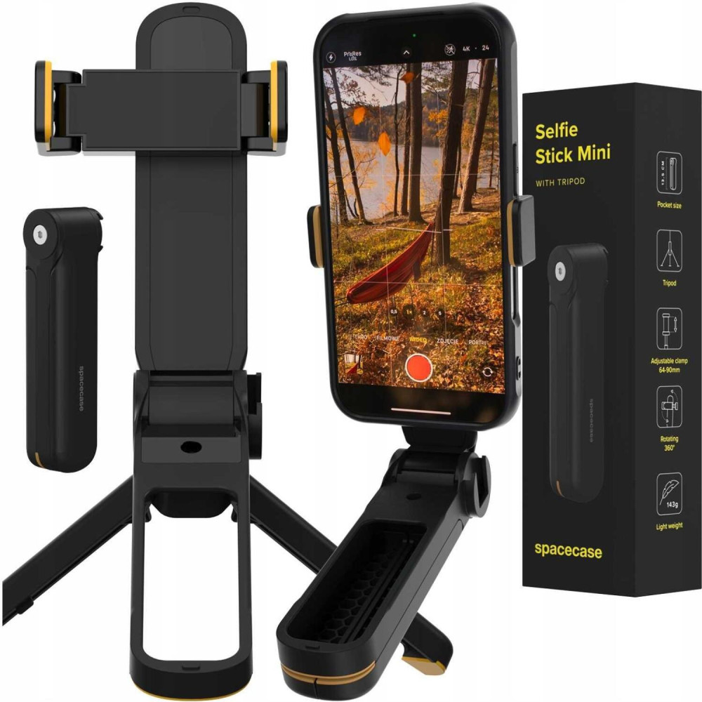 Τρίποδο Spacecase Selfie Stick Mini ST12-B Ρυθμιζόμενη Universal Βάση Στήριξης για Κινητά - Black (5905719138295)