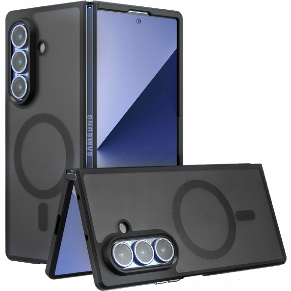 Θήκη Samsung Galaxy Z Fold7 Techsuit PureFrost Σκληρή Ημιδιάφανη με MagSafe - Frosted Black (5949419320895)