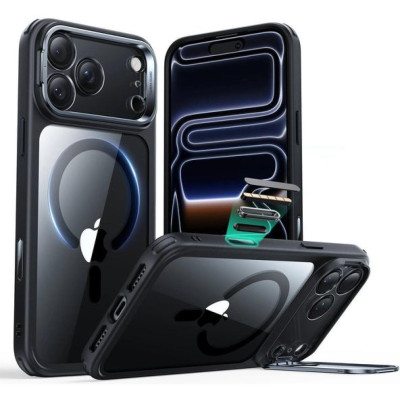 Θήκη iPhone 17 Pro Max ESR Classic Hybrid Magnetic with Stash Stand Ανθεκτική με MagSafe / Kickstand & Κάλυμμα για Camera Control - Clear / Black (4894240283301)