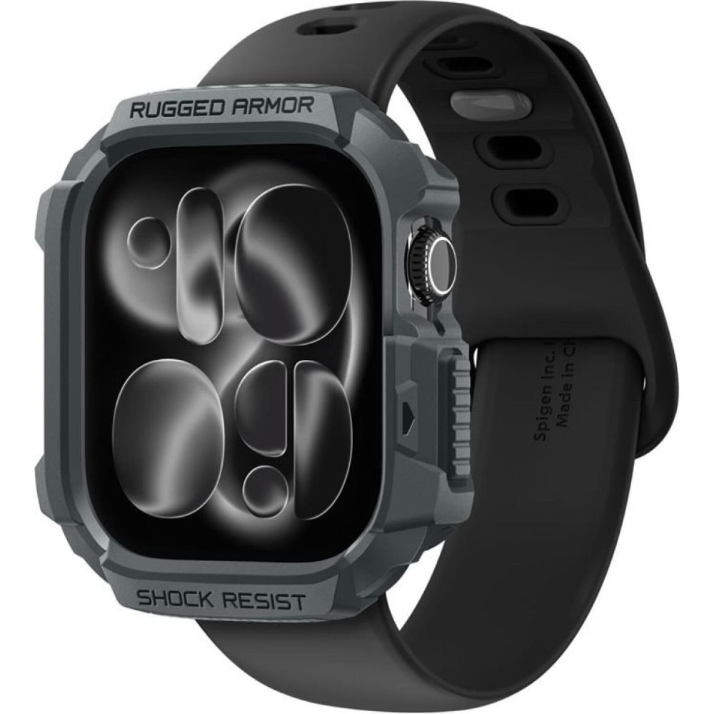Θήκη Apple Watch 11 / 10 46mm Spigen Rugged Armor 2 Ανθεκτική Σιλικόνης - Dark Gray (ACS10500)