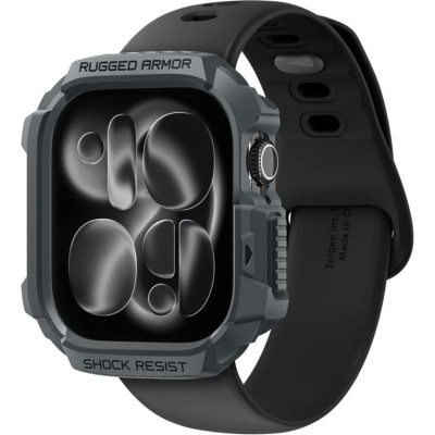 Θήκη Apple Watch 11 / 10 46mm Spigen Rugged Armor 2 Ανθεκτική Σιλικόνης - Dark Gray (ACS10500)