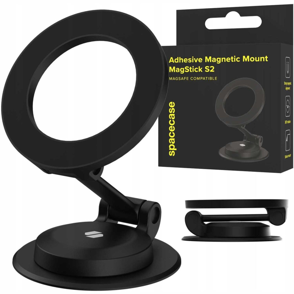 Βάση Κινητών Αυτοκινήτου Spacecase MagStick S2 Αυτοκόλλητη με MagSafe για Ταμπλό & Επίπεδες Επιφάνειες - Black (5905719132989)