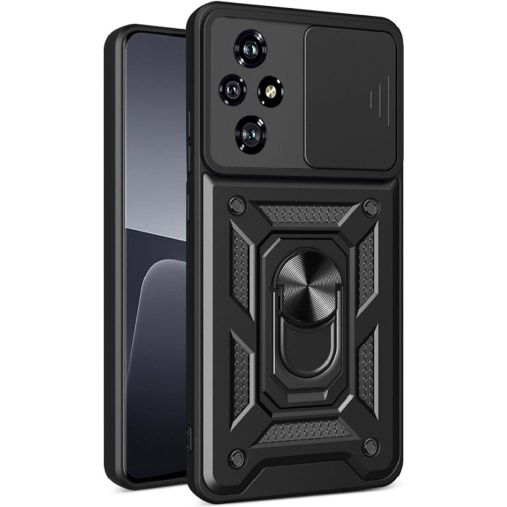 Θήκη Honor 200 Techsuit CamShield Ανθεκτική με Κάλυμμα για την Κάμερα & Μεταλλικό Ring Holder - Black (5949419199200)