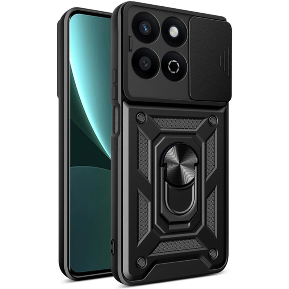 Θήκη Honor 200 Smart / X7c Techsuit CamShield Ανθεκτική με Κάλυμμα για την Κάμερα & Μεταλλικό Ring Holder - Black (5949419255821)