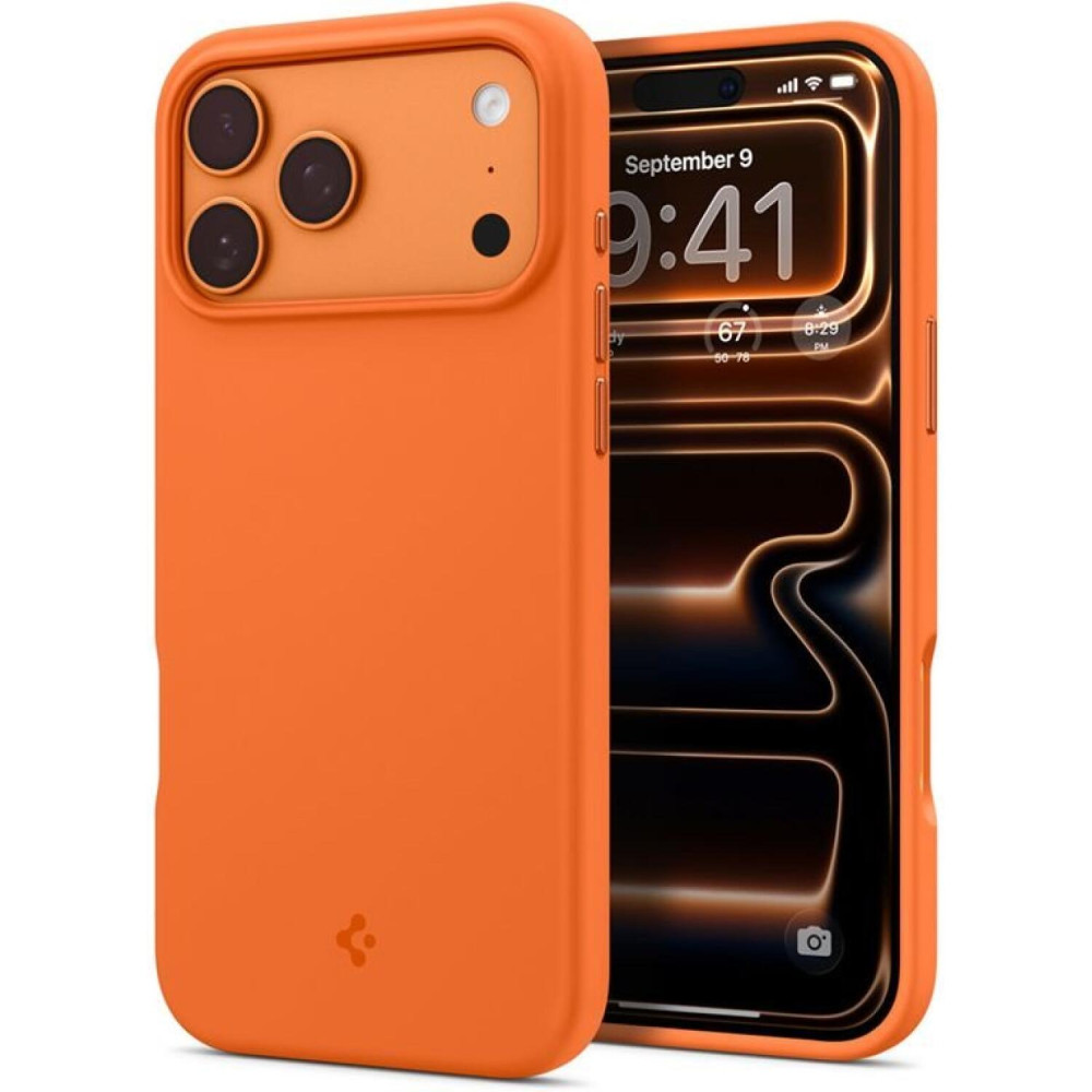 Θήκη iPhone 17 Pro Max Spigen Silicone Fit MagFit Ανθεκτική Σιλικόνης με MagSafe - Cosmic Orange (ACS11378)