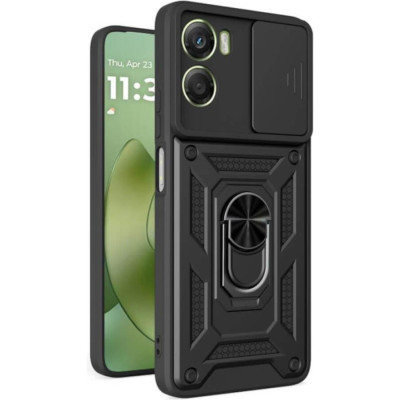 Θήκη Motorola Moto G06 Bodycell Armor Slide Ανθεκτική με Κάλυμμα για την Κάμερα & Μεταλλικό Ring Holder - Black (5206015084775)