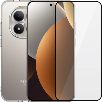 Θήκη & Tempered Glass Xiaomi Redmi Note 15 Pro 5G Vivid Set TPU Case Σετ Διάφανη Σιλικόνης & Full Face Αντιχαρακτικό Γυαλί Προστασίας Οθόνης - Transparent / Black (VI-TPU-TG.FF 1-26010006)