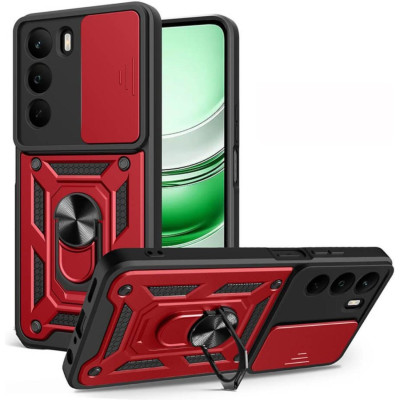 Θήκη Realme C71 Bodycell Armor Slide Ανθεκτική με Κάλυμμα για την Κάμερα & Μεταλλικό Ring Holder - Red (5206015085765)