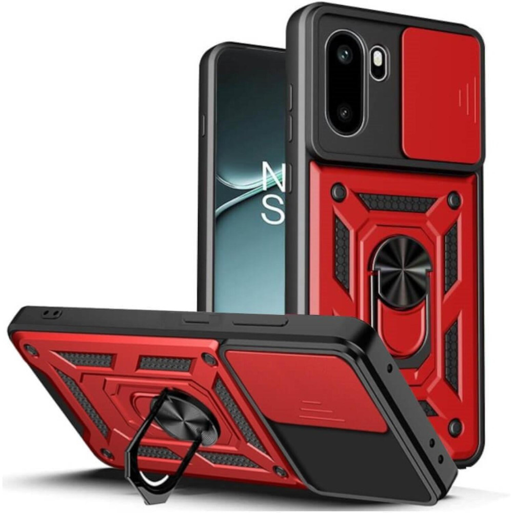 Θήκη OnePlus 15R Bodycell Armor Slide Ανθεκτική με Κάλυμμα για την Κάμερα & Μεταλλικό Ring Holder - Red (5206015085734)