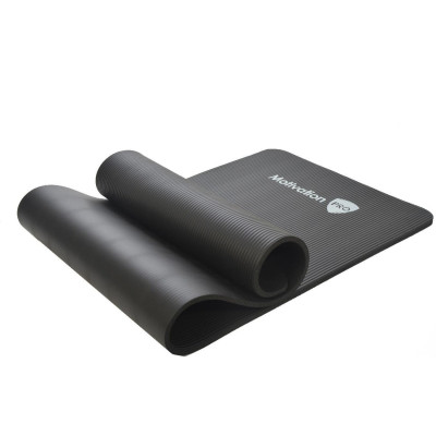 Στρώμα Γυμναστικής MotivationPro Yoga / Pilates Mat από NBR με Ιμάντα Μεταφοράς 15mm Πάχος 183 x 61cm - Black (5213016640084)