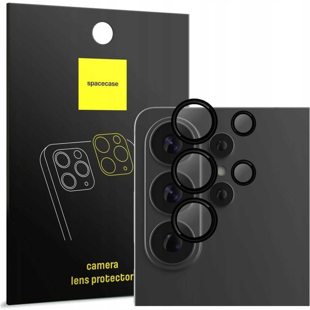 Tempered Glass Samsung Galaxy S26 Ultra Spacecase Camera Ring Αντιχαρακτικό Γυαλί Προστασίας για Φακό Κάμερας με Πλαίσιο Αλουμινίου - Black (5905719139681)