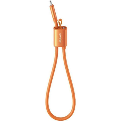 Καλώδιο Type-C Usams SJ784 U97 σε Type-C για Γρήγορη Φόρτιση & Μεταφορά Δεδομένων / Λουράκι Χειρός 30cm 60W - Orange (6958444997414)