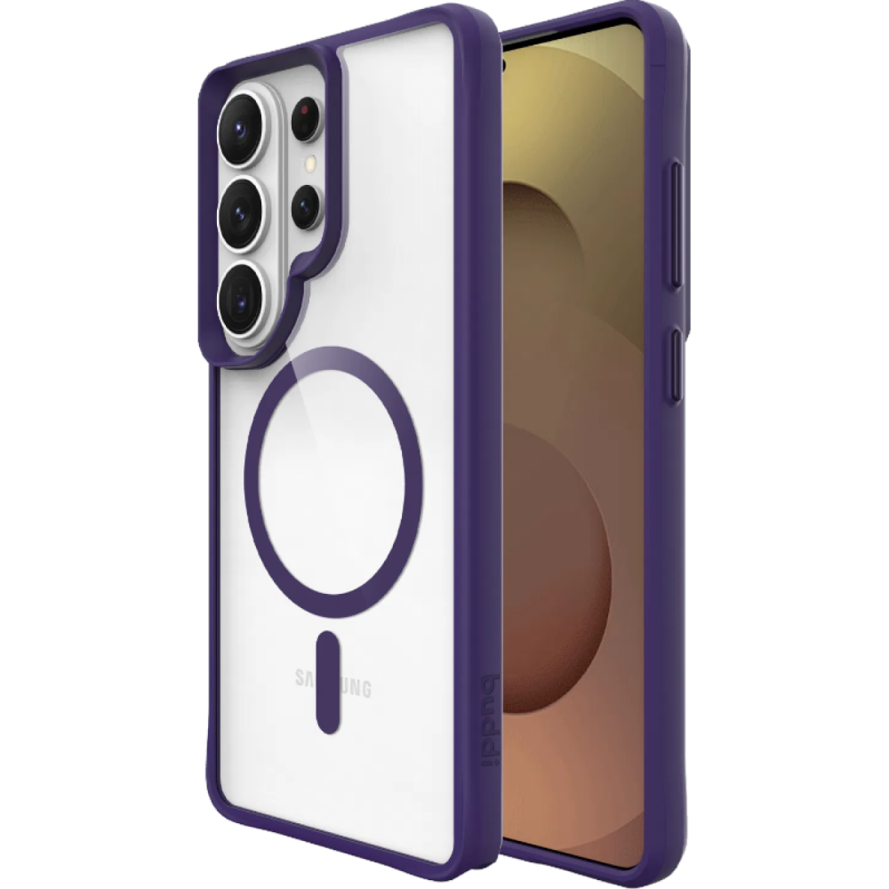 Θήκη Samsung Galaxy S26 Ultra Buddi Hybrid Σκληρή Διάφανη με MagSafe - Transparent / Purple (8719246544378)