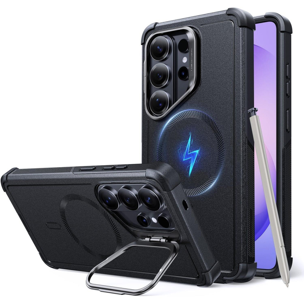 Θήκη Samsung Galaxy S26 Ultra ESR Cyber Tough Magnetic with Stash Stand Ανθεκτική με MagSafe & Kickstand - Black (4894240295816)