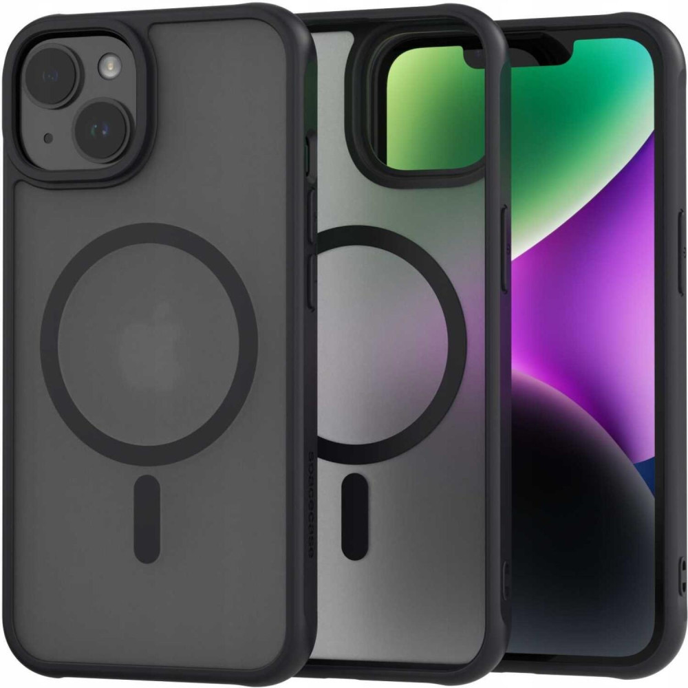 Θήκη iPhone 14 / 13 Spacecase Hybrid MagSafe Σκληρή Ημιδιάφανη με MagSafe - Black (5905719138578)