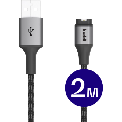 Καλώδιο Φόρτισης Garmin Watch Buddi Flex Καλώδιο USB-A 200cm 5W 5 Έτη Εγγύηση - Black (8719246548512)