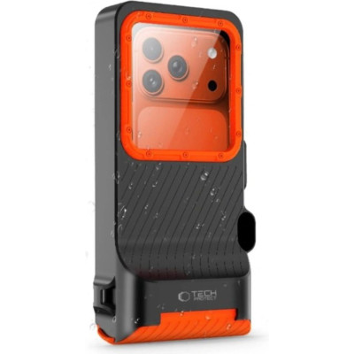 Universal Αδιάβροχη Θήκη Κινητού Tech-Protect IPX8 Pro για Smartphones 4.7" - 6.9" / Καταδύσεις έως 15m - Black / Orange (5906302353156)