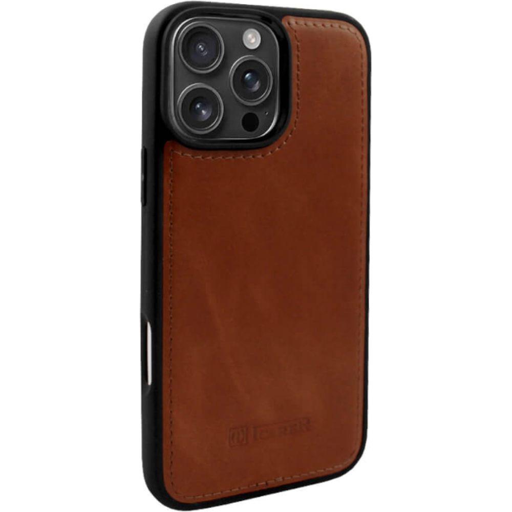 Θήκη iPhone 16 Pro Max iCarer Leather TPU Back Cover Δερμάτινη με TPU Bumper & MagSafe - Retro Brown (WMI16250901-SN)