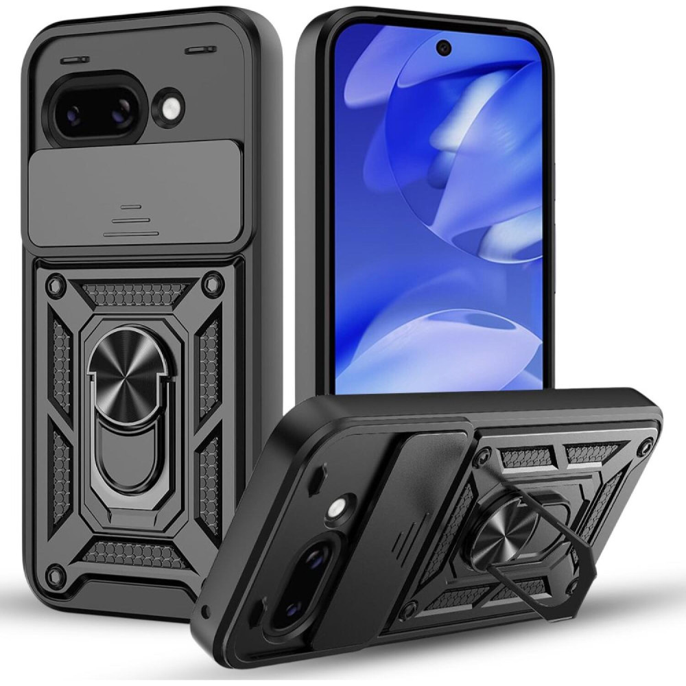 Θήκη Google Pixel 10a Techsuit CamShield Ανθεκτική με Κάλυμμα για την Κάμερα & Μεταλλικό Ring Holder - Black (5949419354838)