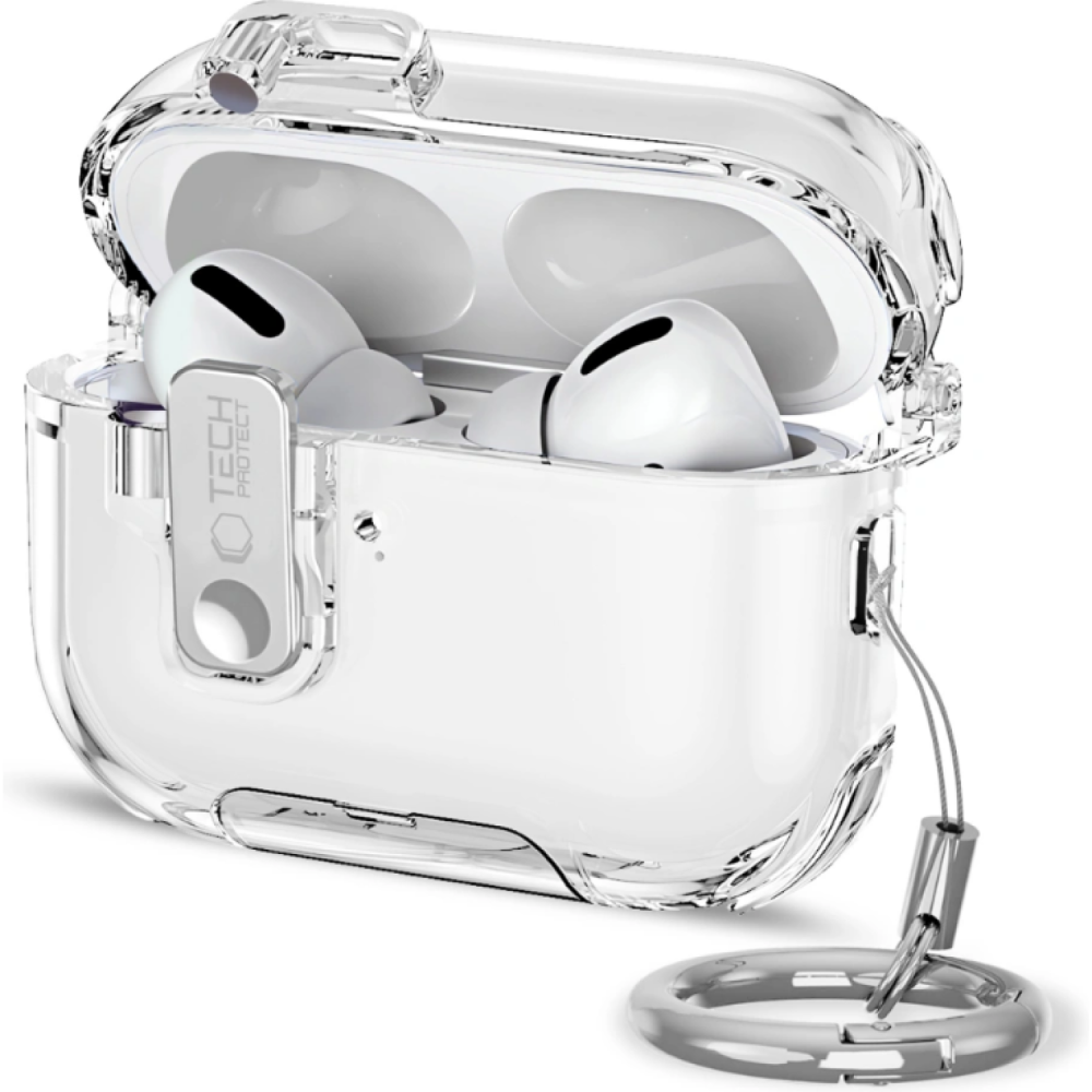 Θήκη AirPods Pro 3rd Gen Tech-Protect Bounce Pro Σκληρή με Ενσωματωμένη Βάση για Smartphones - Clear (5906302392681)