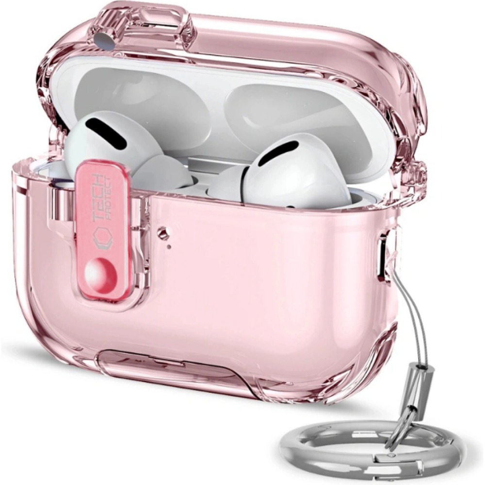 Θήκη AirPods Pro 3rd Gen Tech-Protect Bounce Pro Σκληρή με Ενσωματωμένη Βάση για Smartphones - Pink (5906302392711)