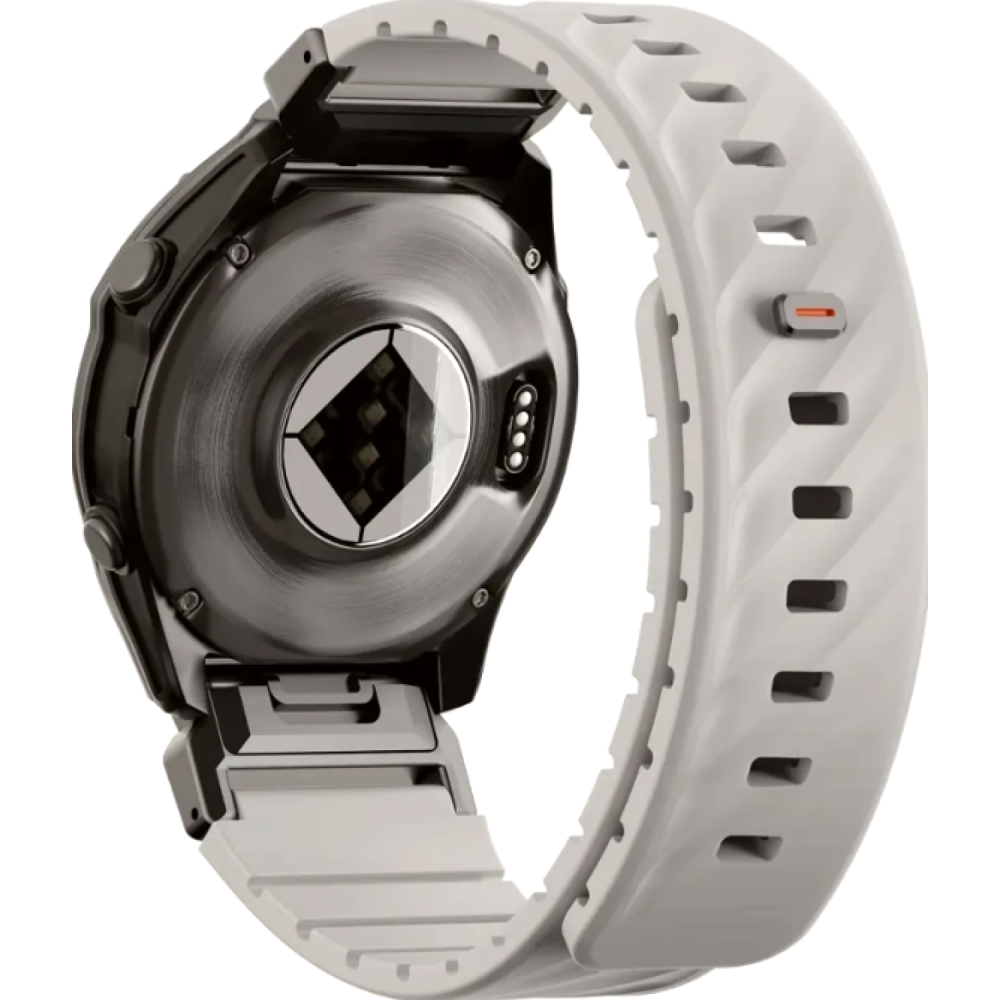 Λουράκι Garmin Watch 22mm Uniq Fluo από Αδιάβροχη Σιλικόνη & Ανοξείδωτο Ατσάλι - Mist Grey (UNIQ-22MM-FLUOMGRY)