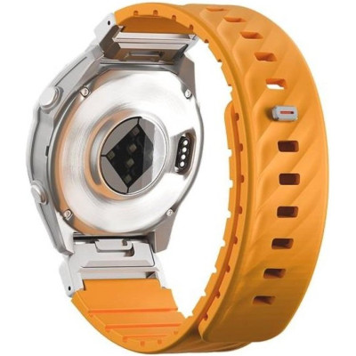Λουράκι Garmin Watch 22mm Uniq Fluo από Αδιάβροχη Σιλικόνη & Ανοξείδωτο Ατσάλι - Pale Orange (UNIQ-22MM-FLUOPORG)