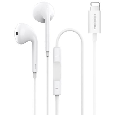 Recci REP-L28 - Ενσύρματα Handsfree Ακουστικά Lightning - White (6955482503751)