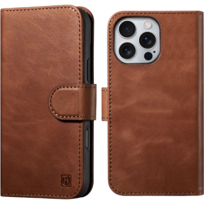 Θήκη iPhone 16 Pro Max iCarer Leather Detachable 2 in 1 Wallet Δερμάτινο Πορτοφόλι με RFID & MagSafe - Retro Brown (WMI16240722-SN)