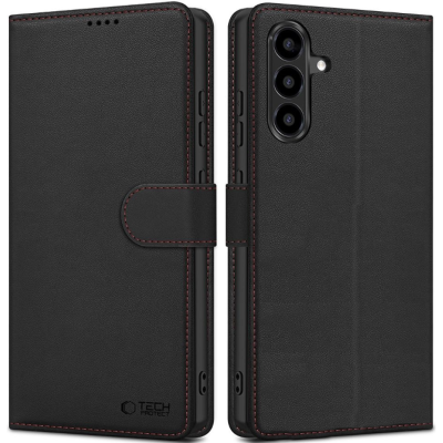 Θήκη Samsung Galaxy A57 Tech-Protect Wallet Galaxy Πορτοφόλι από Οικολογικό Δέρμα - Black / Red (5906302392186)