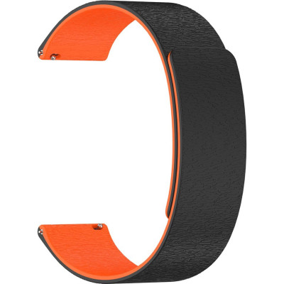 Λουράκι Smartwatch 22mm Techsuit Watchband W074 Μαγνητικό Σιλικόνης - Black / Orange (5949419283817)