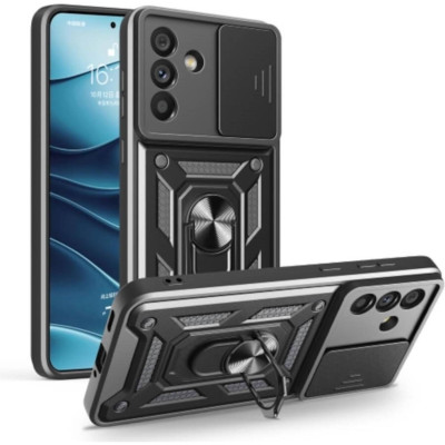 Θήκη Samsung Galaxy A57 Bodycell Armor Slide Ανθεκτική με Κάλυμμα για την Κάμερα & Μεταλλικό Ring Holder - Black (5206015086175)