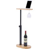 Βοηθητικό Τραπεζάκι Relaxdays C-Table Ρυθμιζόμενο από Μπαμπού με Θέσεις για Tablet / Κινητό & Ποτήρι 45–82 x 40 x 22cm - Natural / Black (10053048)