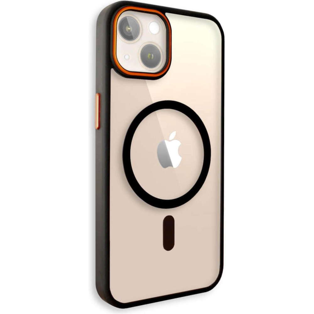 Θήκη iPhone 13 Bodycell DualTone Hybrid Case Διάφανη Σκληρή με MagSafe & TPU Bumper - Black (5206015086410)