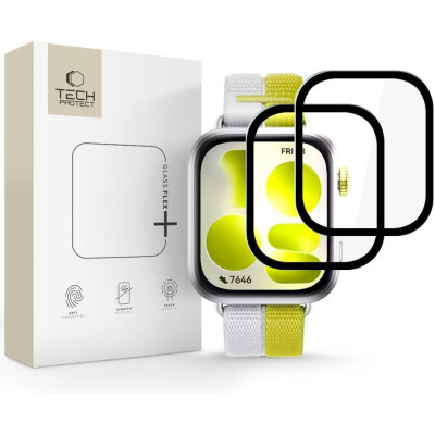 Hybrid Glass Huawei Watch Fit 5 Tech-Protect Flex+ Αντιχαρακτικό Υβριδικό Γυαλί Προστασίας Οθόνης 2 Τεμάχια - Black (5906302323333)