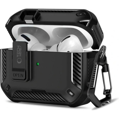 Θήκη AirPods Pro 3rd Gen Tech-Protect Carbonox Σκληρή με MagSafe & Ενσωματωμένη Βάση για Smartphones - Black (5906302333172)