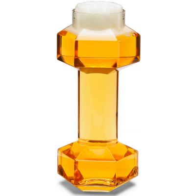 The Source Winning Dumbbell Beer Glass - Γυάλινο Ποτήρι Μπύρας σε Σχήμα Βαράκι Γυμναστικής - 600ml (5056327914709)