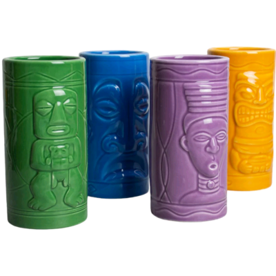 The Source Winning Tiki Mugs Set of 4 - Σετ με 4 Κεραμικές Κούπες Τίκι για Κοκτέιλ / Ποτό - 380ml (5056327916932)