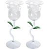 Σετ Ποτήρια Κρασιού MikaMax Rose Wine Glass Set Γυάλινα σε Σχήμα Τριαντάφυλλο 2 Τεμάχια 200ml (8719481358792)