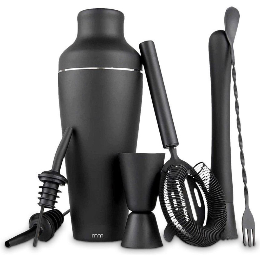 Σετ Σέικερ για Κοκτέιλ MikaMax Cocktail Shaker Set από Ανοξείδωτο Ατσάλι - Black (8719481358129)