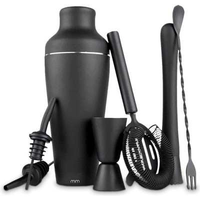 Σετ Σέικερ για Κοκτέιλ MikaMax Cocktail Shaker Set από Ανοξείδωτο Ατσάλι - Black (8719481358129)