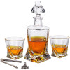 Γυάλινο Σετ Ποτού MikaMax Twisted Decanter Set με 1 x Καράφα Σερβιρίσματος με Πώμα & Ξύλινο Κουτί / 2 x Ποτήρια / 1 x Λαβίδα / 1 x Χωνί / 9 x Πέτρες Ουίσκι (8719481358310)