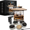 Whisky Smoker - Σετ Καπνίσματος Ουίσκι με Καπάκι Οξιάς / Επαναγεμιζόμενο Φλόγιστρο / Ανοξείδωτο Πλέγμα & 4 Αρώματα Ξύλου (8719481358518) - MikaMax