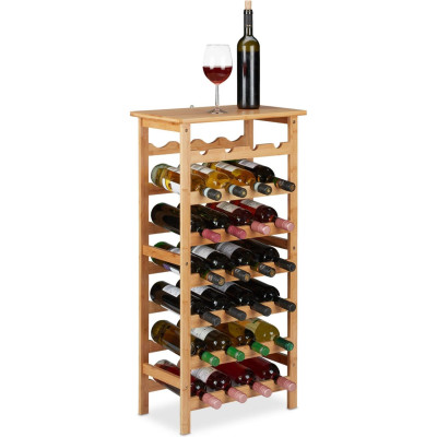 Ραφιέρα Κρασιών / Ποτών Relaxdays Wine Rack Βάση από Μπαμπού για 28 Μπουκάλια 94 x 47 x 29 cm - Natural (10032161)
