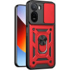 Θήκη Xiaomi Redmi A7 Pro 4G Bodycell Armor Slide Ανθεκτική με Κάλυμμα για την Κάμερα & Μεταλλικό Ring Holder - Red (5206015086755)