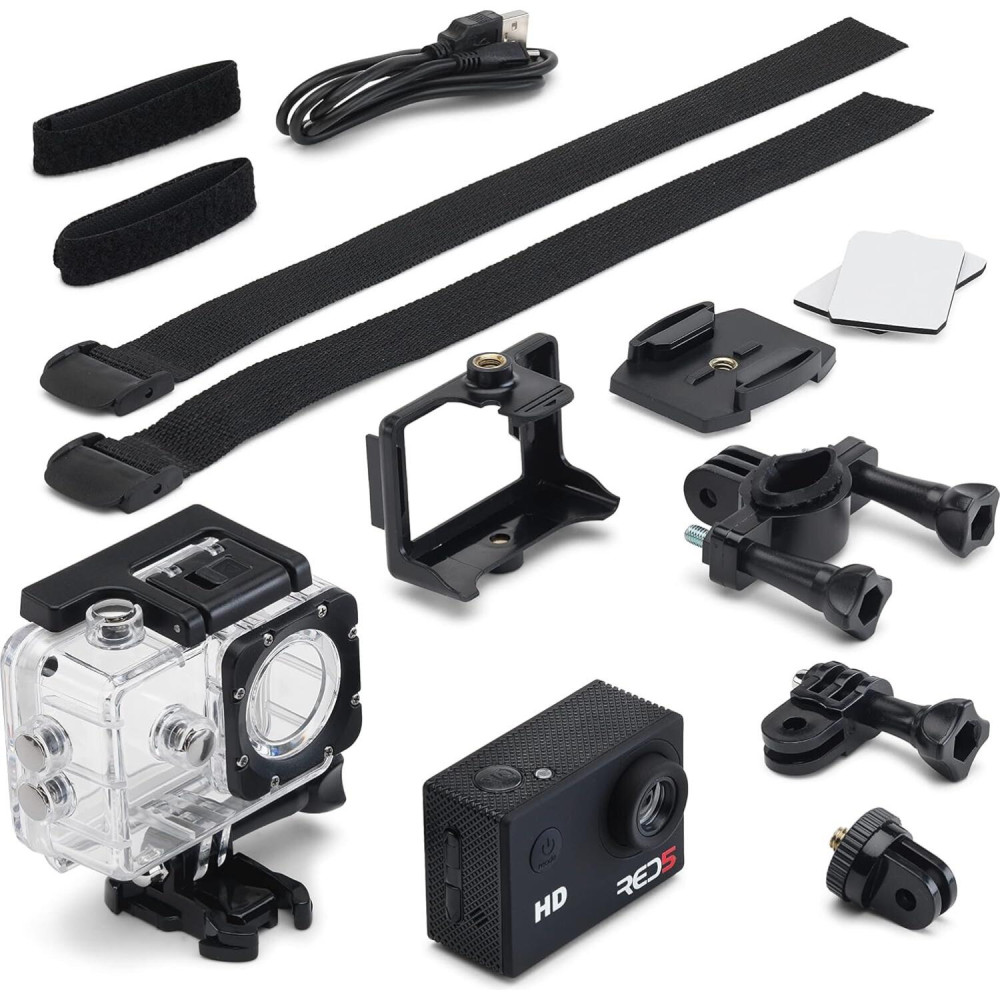 Αδιάβροχη Action Camera The Source RED5 έως 30m με Σετ Στήριξης Οθόνη LCD 2" (5056327920670)