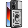 Θήκη Xiaomi Poco C81 / Poco C81 Pro Bodycell Armor Slide Ανθεκτική με Κάλυμμα για την Κάμερα & Μεταλλικό Ring Holder - Silver (5206015086670)